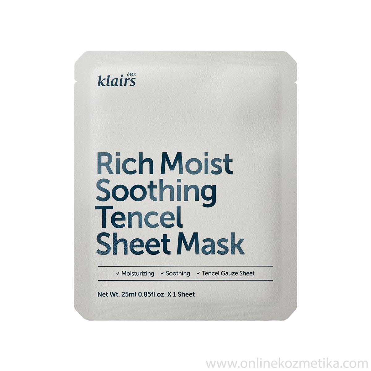 KLAIRS Rich Moist Sooting Tencel Sheet Mask 